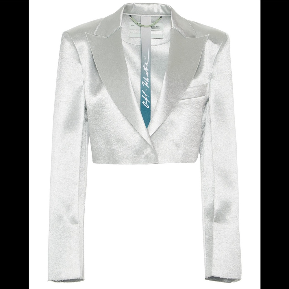 Off white single breasted blazer